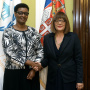 13 October 2019 National Assembly Speaker Maja Gojkovic and the Parliament Speaker of Rwanda Donatille Mukabalisa